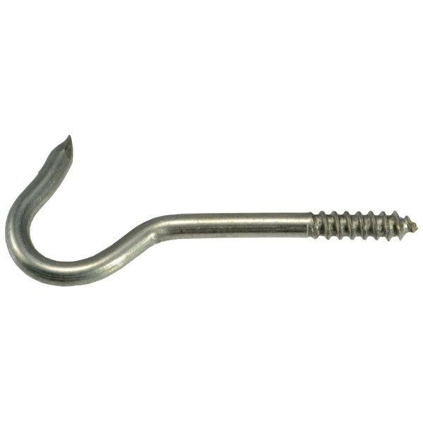 Midwest Fastener #4 x 1/8" x 3/8" x 1-5/8" 18-8 Stainless Steel Screw Hooks 1 12PK 32622 - main